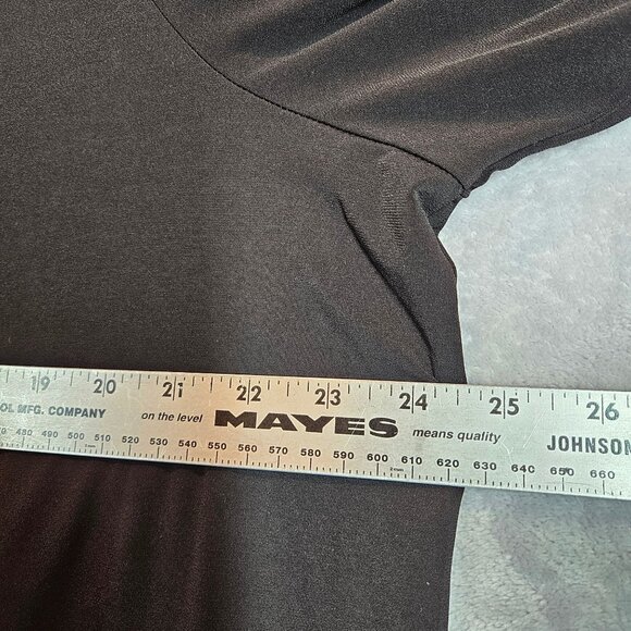 JM collections Womens 1x Black Embroidered V-Neck Top stretch business casual - Picture 5 of 10